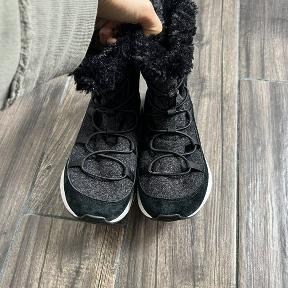 Sperry Women's 7 Seas Submariner Boots Wool Leather Black White Size 7.5M - Picture 3 of 7